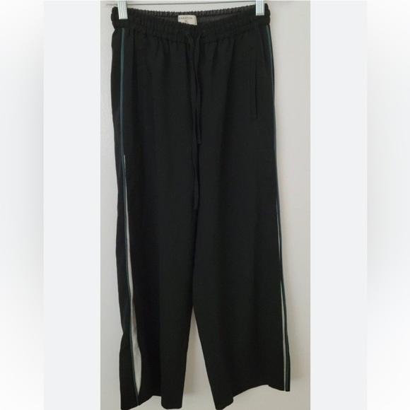 Aritzia Babaton Black with Green Strip Track Pants Size XXS - Picture 9 of 10